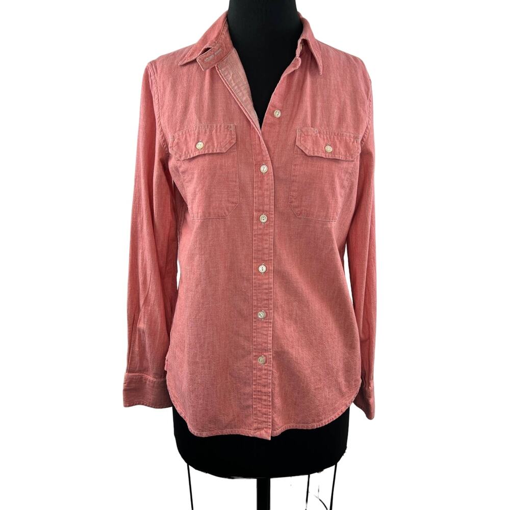 Lauren Ralph Lauren LRL Pink 100% Cotton Button-Down Long Sleeve Shirt Top S